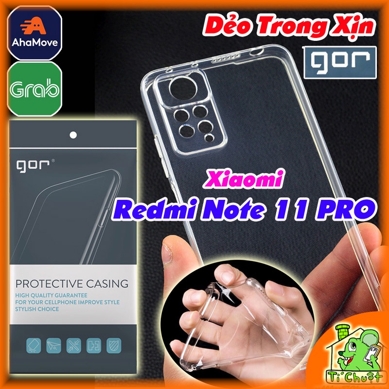 [Chính Hãng GOR-Ảnh Thật] Ốp lưng Xiaomi Redmi Note 11 PRO Silicon Dẻo Trong Suốt