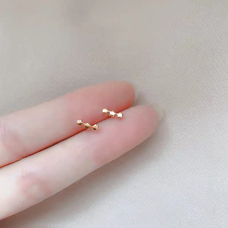 Bông Tai Mạ Vàng / Bạc Họa Tiết Hình Học / Trăng Sao / Trái Tim /