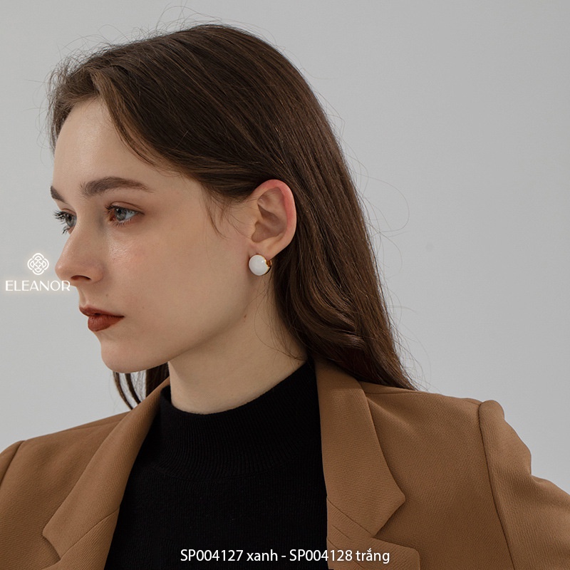 Bông tai nữ chuôi bạc 925 Eleanor Accessories hình cầu màu sắc trẻ trung phong cách Hàn Quốc phụ kiện trang sức hiện đại