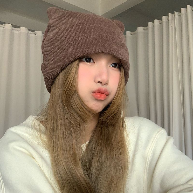 Mũ Dệt Kim Mềm Mại Đính Tai Thỏ / Gấu Nâu Dễ Thương Cho Bé Gái