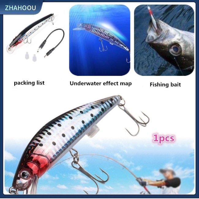 ☃Nhà☃ Mồi Câu Cá Điện Tử Có Đèn Led Có Thể Sạc Lại Bằng Cổng Usb