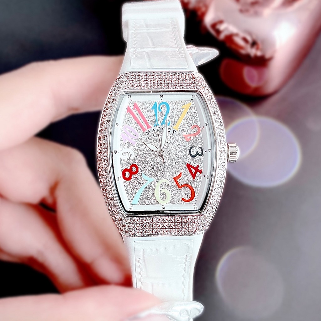 Đồng Hồ Nữ Madocy M81666 Dây Silicone Trắng Silver 33mm