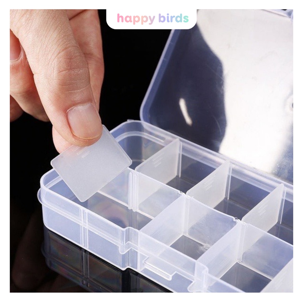 Hộp chia ngăn có thể tháo rời đựng washi tape 18 24 28 36 ngăn hộp nhựa nhiều ngăn đựng phụ kiện hạt vòng HappyBirds