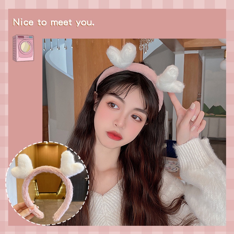 Băng Đô Cài Tóc Bản Rộng Màu Hồng Kiểu Vintage Hàn Quốc Dễ Thương