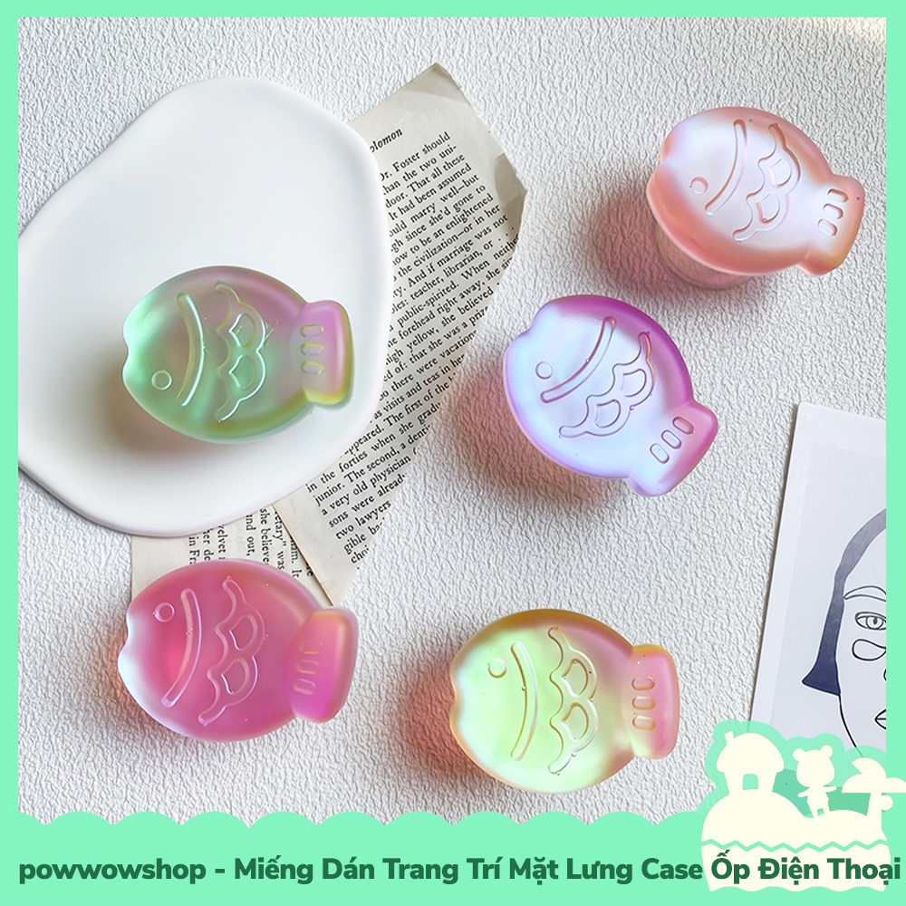 [Sẵn VN - Hỏa Tốc] Miếng Dán Nhựa Mini DIY 3M Tay Vịn Trang Trí Mặt Lưng Ốp Điện Thoại Mẫu Hình Bánh Cá