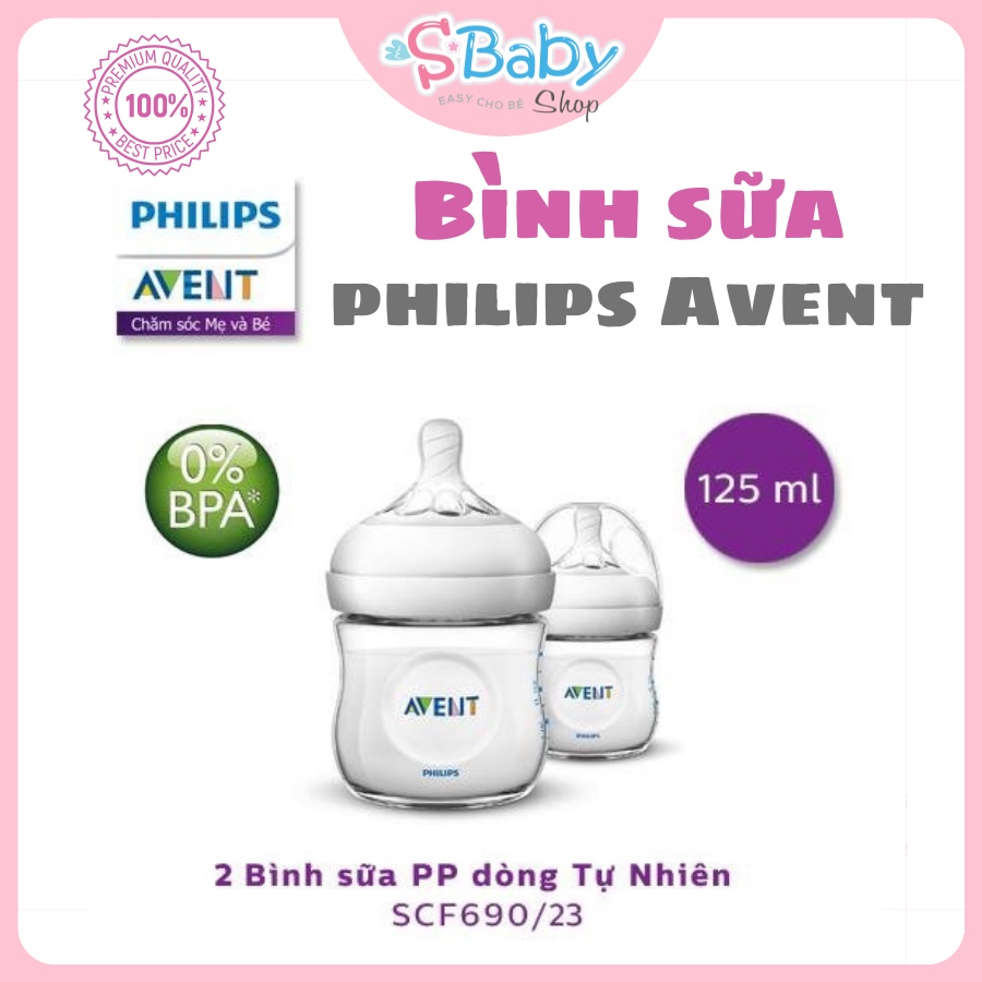 Bình Sữa- Núm  AVENT Natural 100% CHÍNH HÃNG