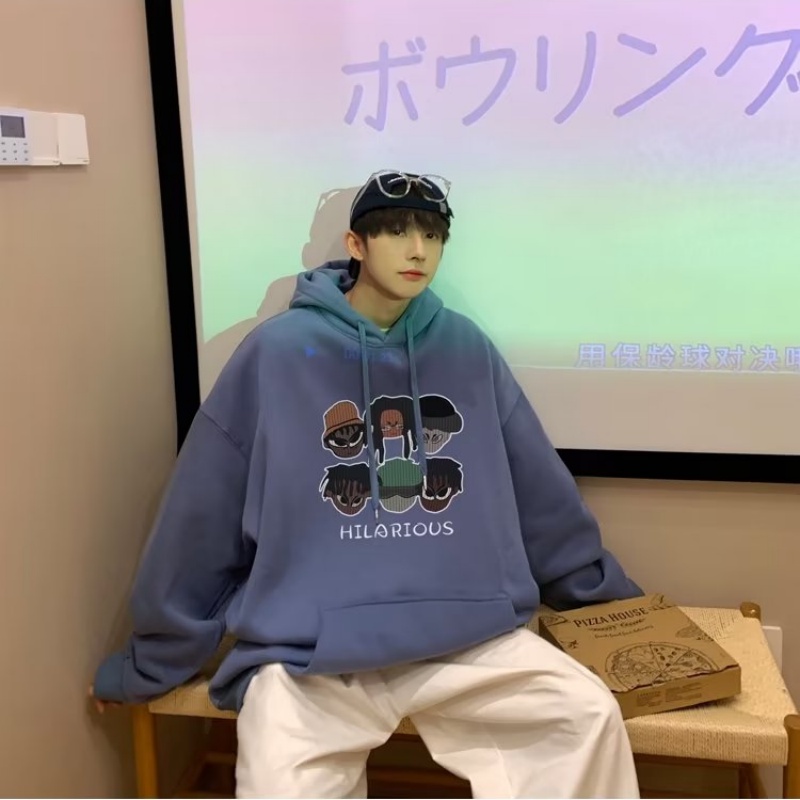 Áo hoodie Dáng Rộng In Chữ Phong Cách hip hop Nhật Bản Thời Trang Cho Nam Và Nữ