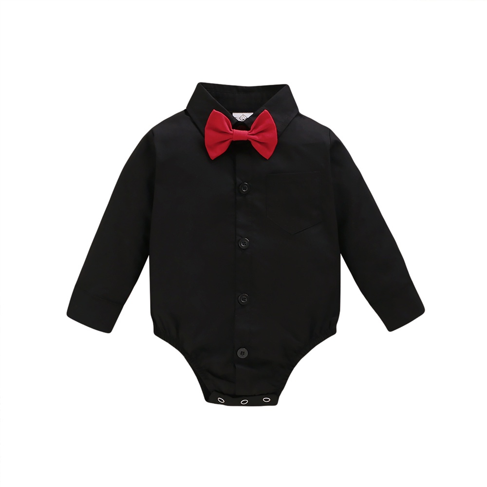 Áo liền quần MIKRDOO dài tay có thắt nơ cho bé sơ sinh