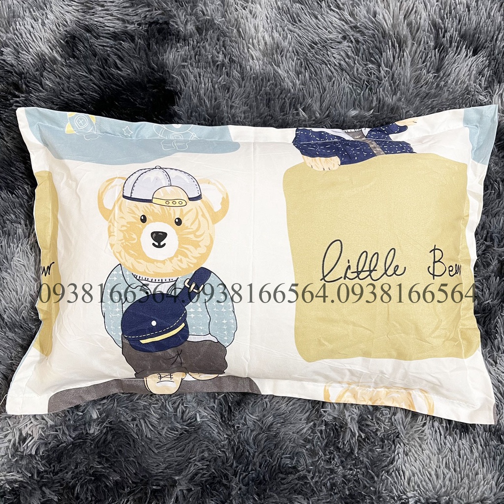 TRỌN BỘ COTTON POLY 5 MÓN CHĂN PHAO DÀY DẶN HÀNG VN GẤU MỚI - ĐỦ KÍCH THƯỚC