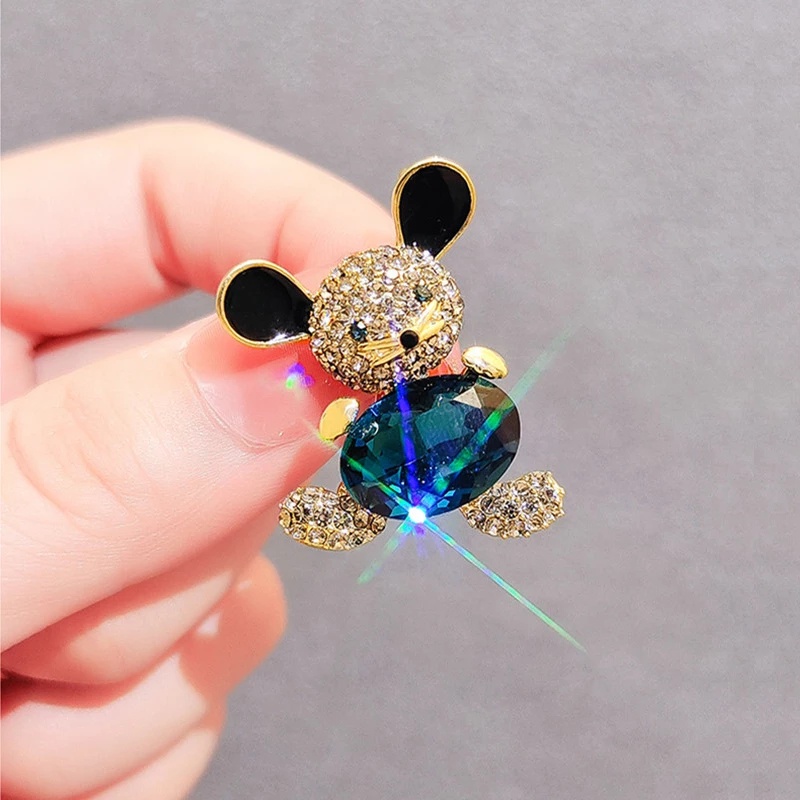 Trâm Cài Áo Hình Động Vật Hoạt Hình Đính Pha Lê Sang Trọng