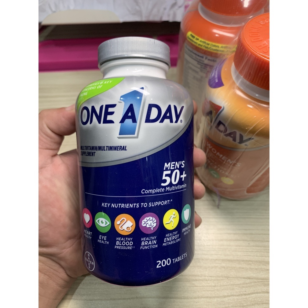 One A Day Men's 50+ chai 200 viên từ Mỹ , vitamin tổng hợp cho đàn ông trên 50 tuổi