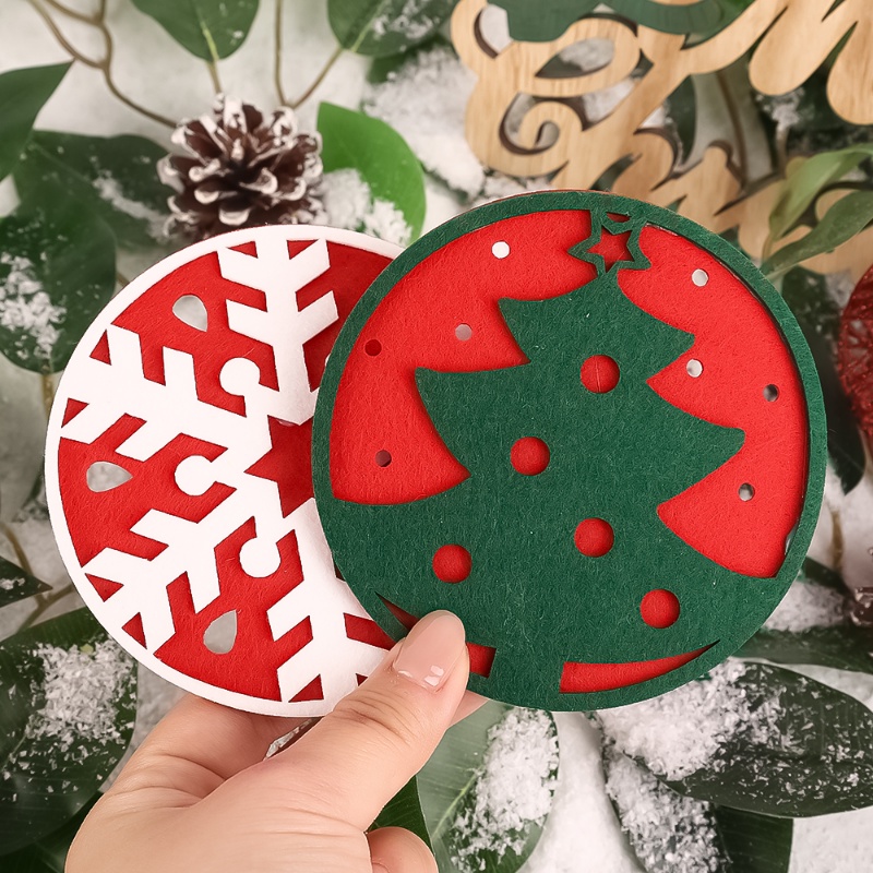 1 Tấm Lót Cốc Đĩa Bàn Ăn Hình Cây Thông Giáng Sinh Năm Mới Trang Trí Nhà Cửa
