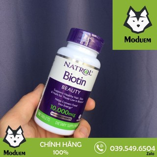 Viên uống hỗ trợ mọc tóc natrol biotin 10000 mcg 100 viên của mỹ, biotin 10.000 mcg