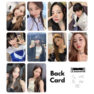 Set 10 card giấy bo góc in 2 mặt ảnh nhóm LE SSERAFIM - Cập nhật Twitter