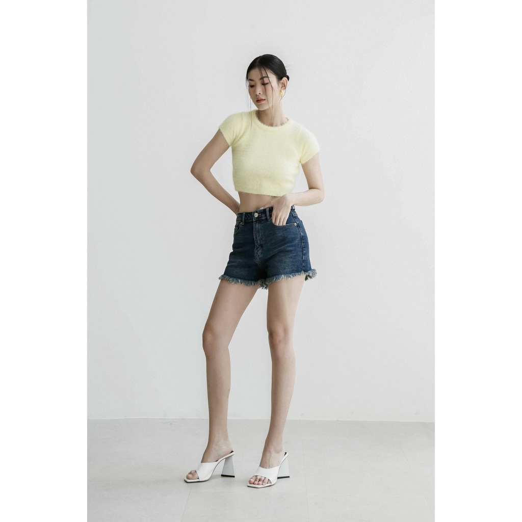 Quần short jean nữ thiết kế lai tua dài MIEU - JS01