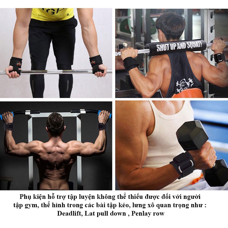 Dây strap kéo lưng Valeo chống trơn trượt hỗ trợ các bài tập thể hình Gym Deadlift Lat pull down Penlay row