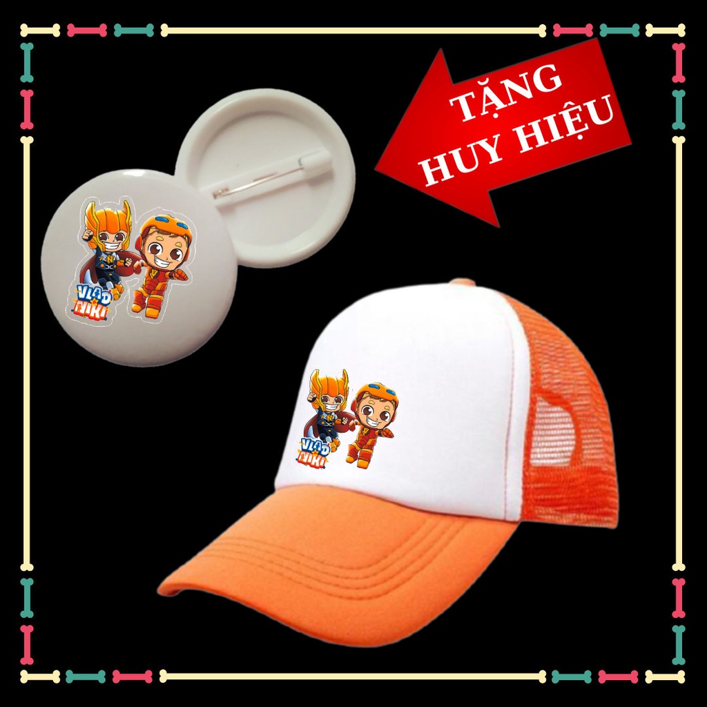 Mũ trẻ em Vald Niki dễ thương, nhiều màu sắc, size bé trên 6 tuổi, kèm huy hiệu