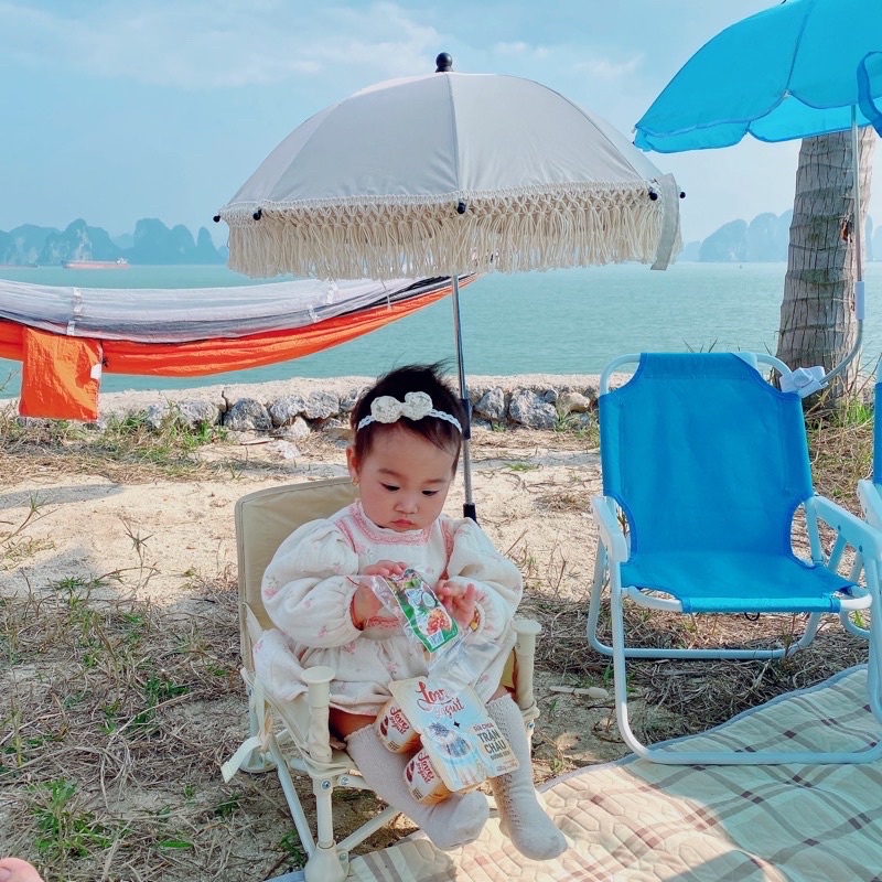 Ghế Ngồi Gấp Gọn + Ô Kẹp Ghế Gấu Thỏ Style Hàn Quốc Cao Cấp Tiện Lợi Cho Bé Ăn Dặm Đi Du Lịch Cắm Trại