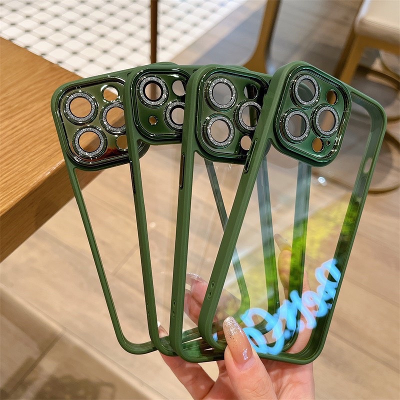 Ốp MEIRUYI cao cấp lưng trong cứng viền màu bảo vệ camera nhũ cho ip 14/14plus/14pro/14promax/13/13pro/13promax