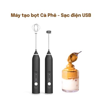 Máy tạo bọt cà phê - Dụng cụ đánh bọt sữa cà phê 3 tốc độ đánh - Sạc USB - Cầm tay tiện lợi