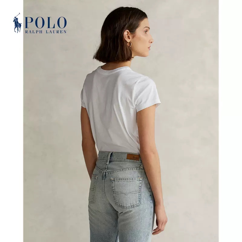 Áo Thun Cotton Cổ Tròn Nữ Ralph Lauren RL22485