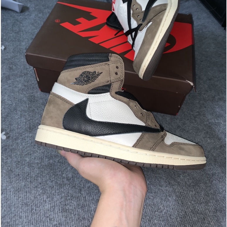 Giày AIR JORDAN 1 Travis Scott màu nâu cà phê | Bản cao cấp