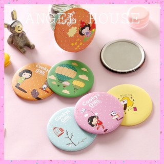 Gương mini ,  gương cầm tay trang điểm hình tròn họa tiết dễ thương phong cách Hàn quốc angel.house