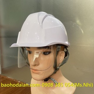 Nón bảo hộ màu trắng có kính che mặt cov h-0909251