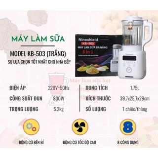 MÁY LÀM SỮA HẠT NINESHIELD KB-503 / Máy Làm Sữa Đậu Nành