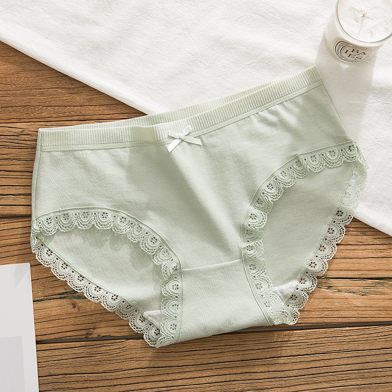 Quần nót nữ cotton vải mềm viền ren KIMCHIBIKINI quần ship nữ cạp to siêu đẹp đáy kháng khuẩn QL008