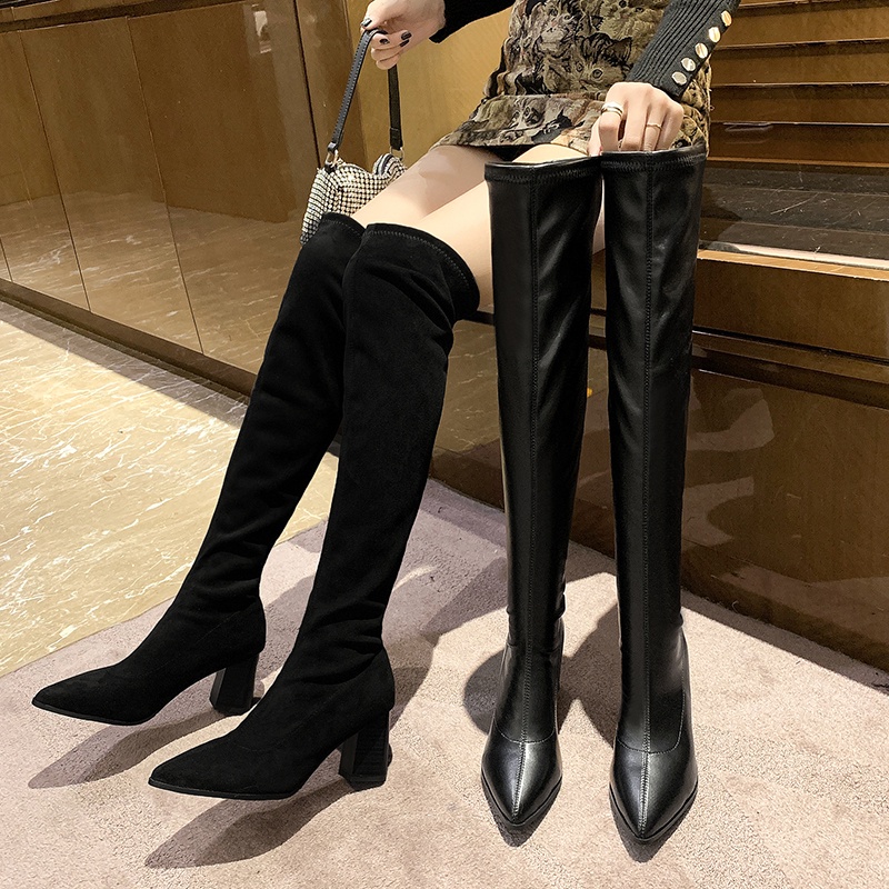 Giày Boots Mũi Nhọn Đế Dày Thời Trang Cá Tính Dành Cho Nữ