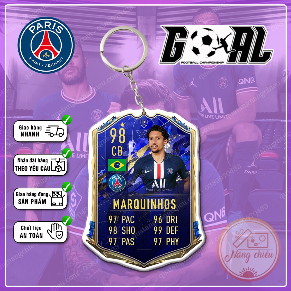 Móc khóa Dày In Sắc Nét 2 Mặt CLB bóng đá Paris Saint-Germain 2022-2023 ☘️Quà Tặng Nắng Chiều☘️