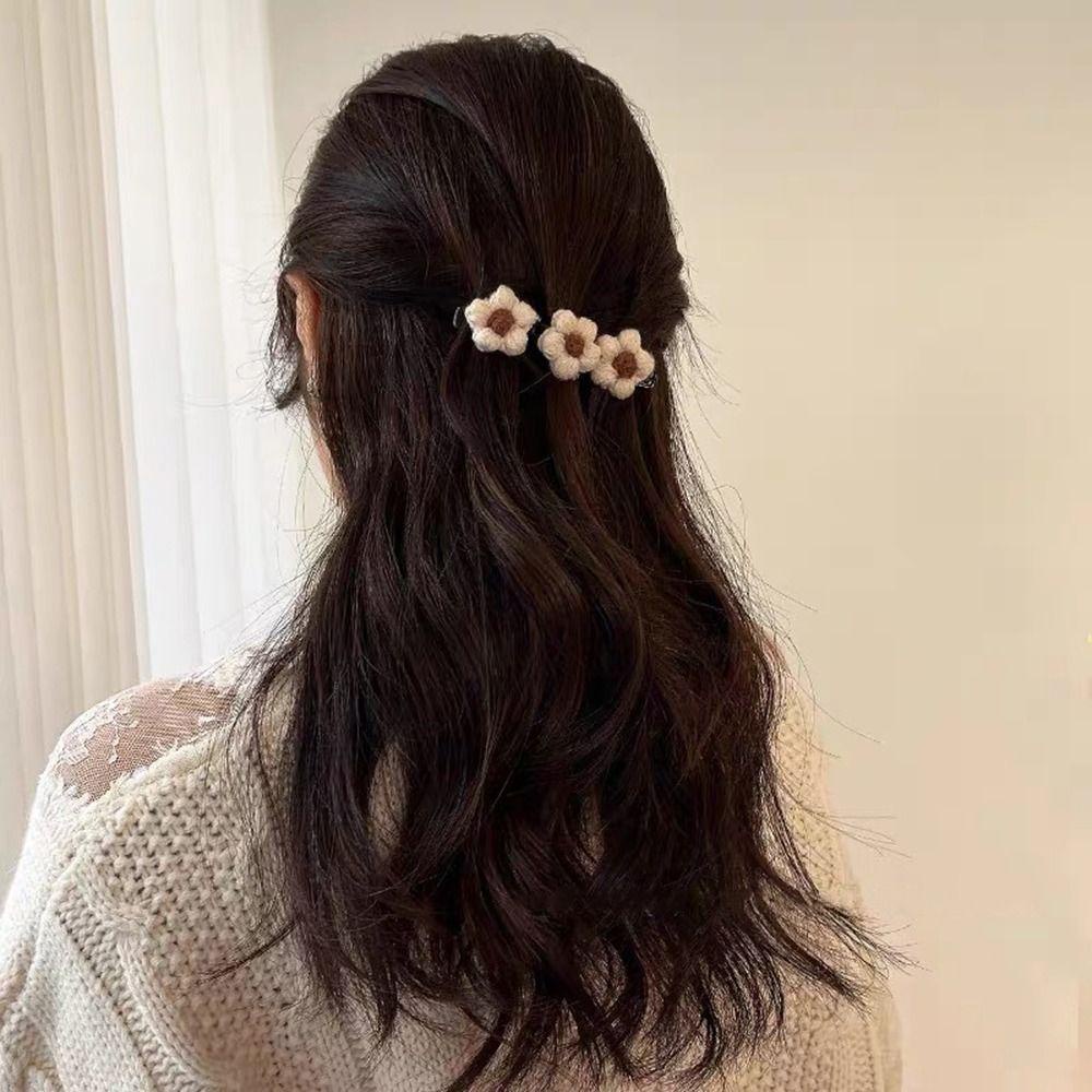 Bộ 2 / 7 Kẹp Tóc Bằng Len Satin Thời Trang Xinh Xắn