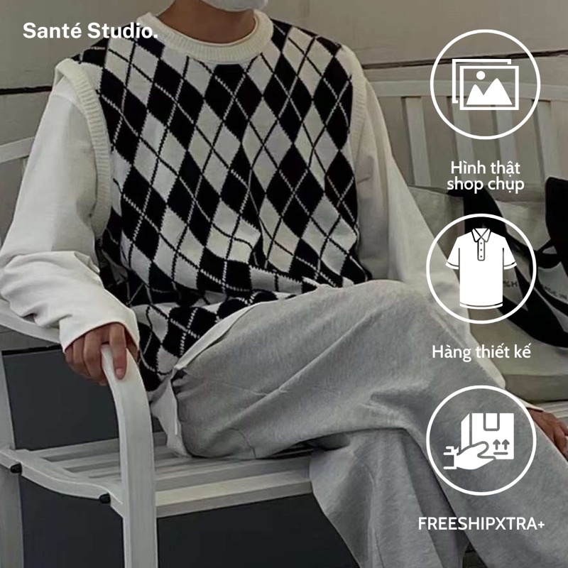 SANTÉ STUDIO - Áo gile nam vải len Hàn Quốc - GRANKNIT WAISTCOAT