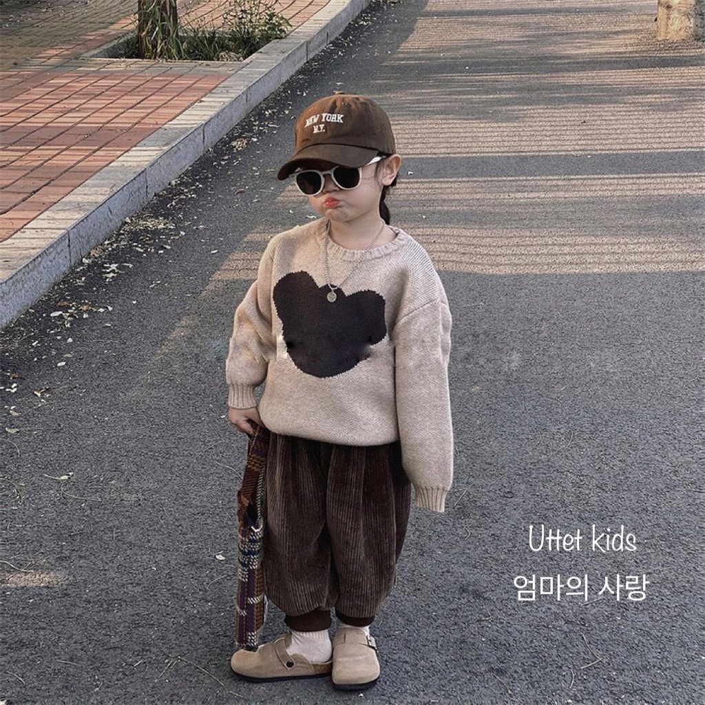 ÁO LEN HÌNH GẤU PHONG CÁCH HÀN QUỐC RẤT ĐẸP DÀNH CHO BÉ GÁI VÀ BÉ TRAI