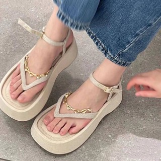 Dép bánh mì đế cao dép xỏ ngón đế dày thời trang mùa hè cho nữ