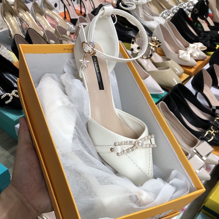 Giày cao gót 5cm khuy đá xinh fom 1,5