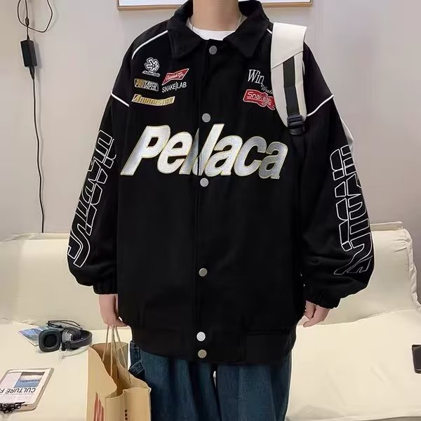 Áo Khoác Polo Dáng Rộng Hai Lớp Thêu Chữ Phong Cách Đường Phố Mỹ Thời Trang Thu Đông Mới 2022