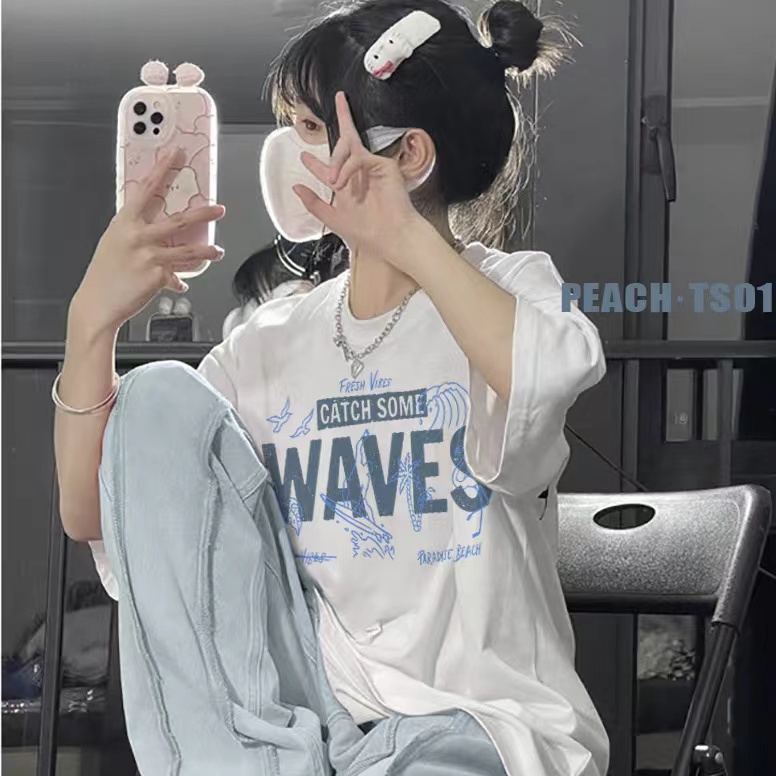 NRVP Áo Thun Unisex Mùa Hè Dáng Suông Tay Cộc Phong Cách Hàn Quốc Cho Nam Nữ