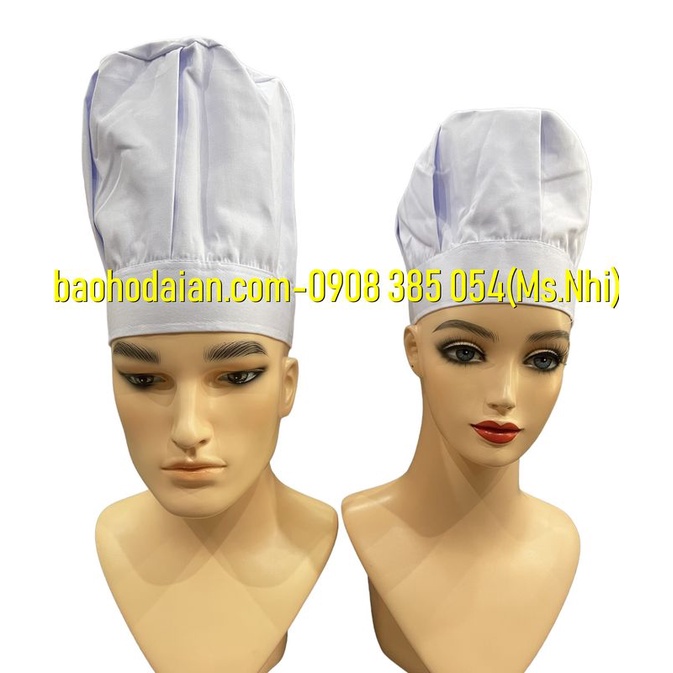Nón đầu bếp vải kaki cotton cao cấp dày dặn