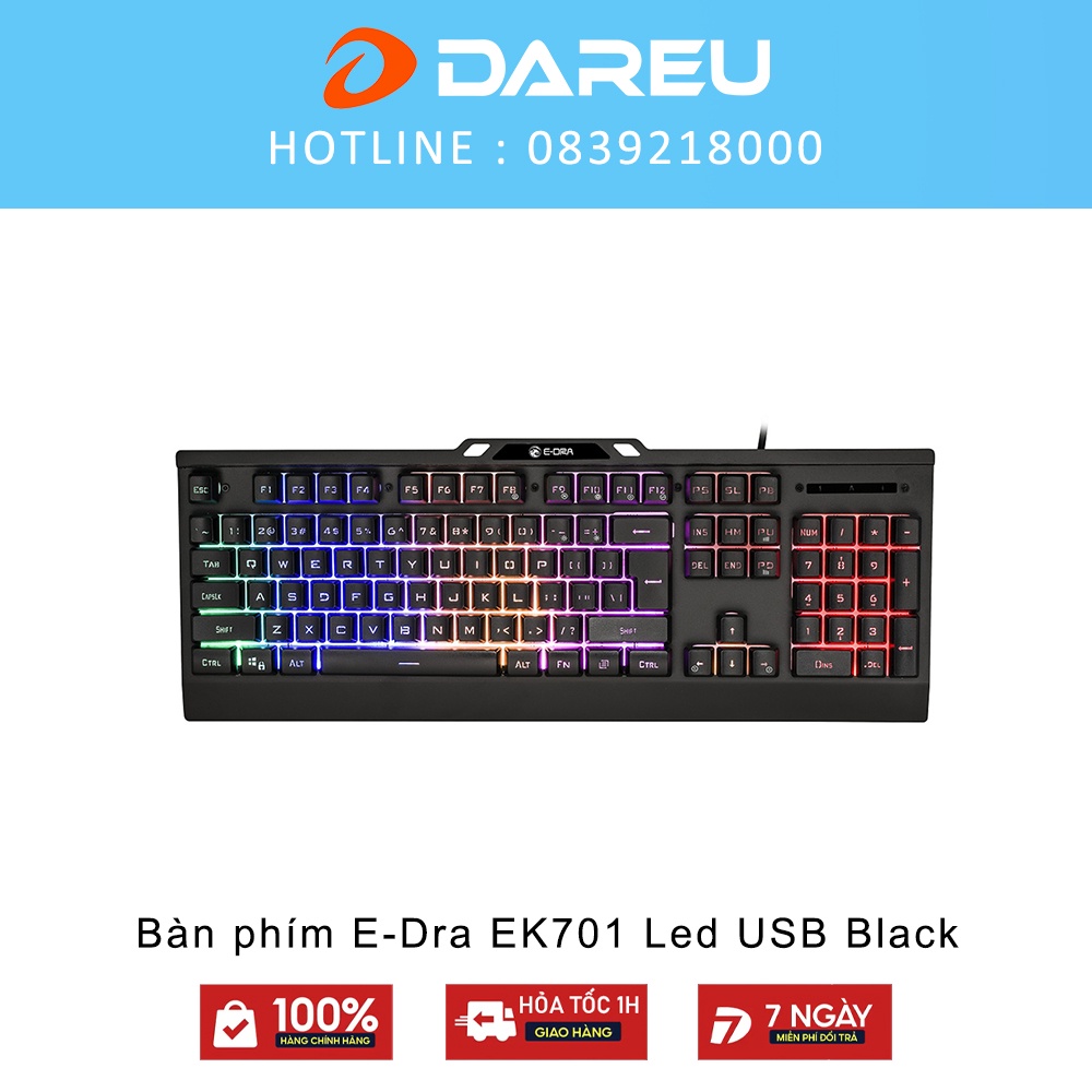 Bàn phím E-Dra EK701 Led USB Black