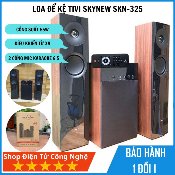 Loa Bluetooth để kệ tivi Skynew SKN-325 vân gỗ, tích hợp bluetooth hát karaoke , âm thanh Hifi siêu Bass -BH 2 năm