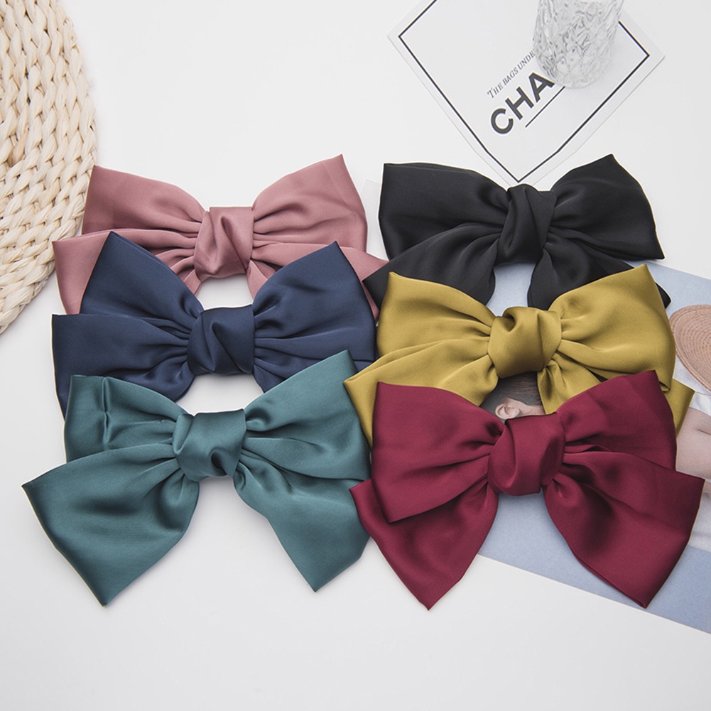 Kẹp Tóc Hình Nơ Lớn Màu Sắc Ngọt Ngào Cho Nữ