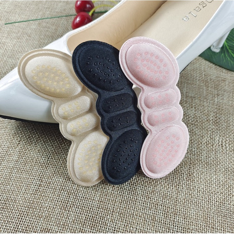 Bộ 2 miếng lót gót giày chống rộng, chống trầy có mặt gai silicon bám chân gót cực êm chân_ Hàng có sẵn