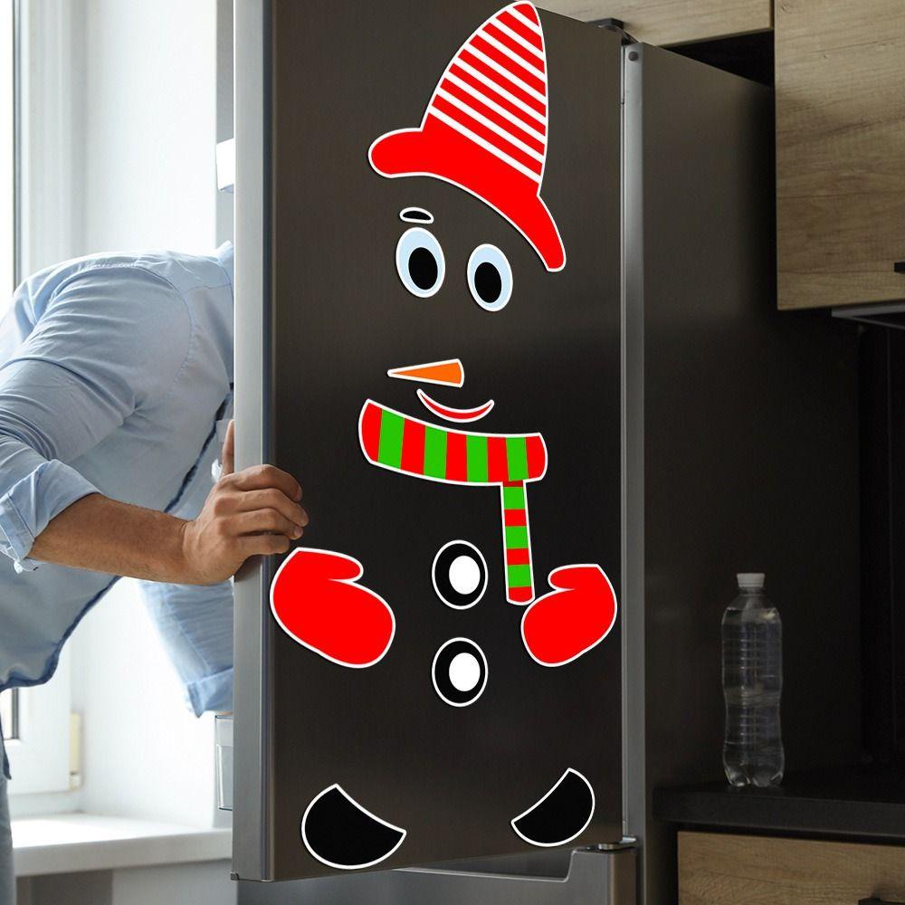 Tủ Lạnh PEWANY PEWANY. Sticker Dán Tủ Lạnh Hình Người Tuyết, Ông Già Nô En Dễ Thương