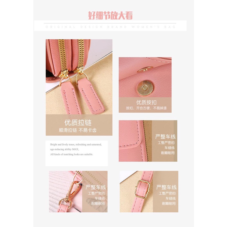 Túi đeo chéo cầm tay Dự tiệc ép chữ mẫu mới ngăn đôi Da PU chống nước k991 Shalla