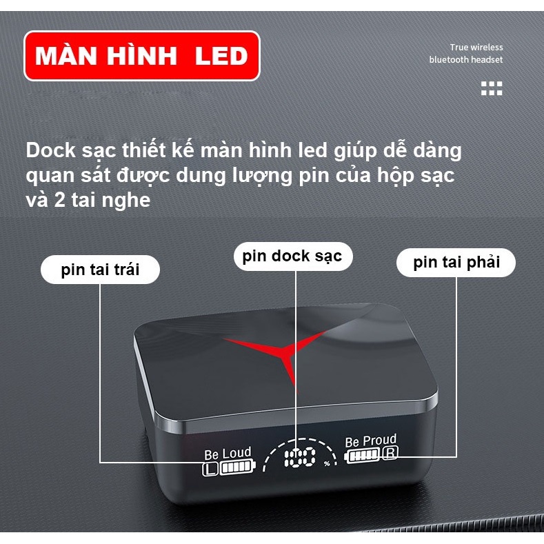 Tai nghe bluetooth không dây Gutek M90 Pro bass mạnh nút chạm cảm ứng âm thanh HIFI