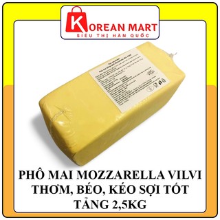 Phô mai Mozzarella Vilvi thơm, béo, kéo sợi tốt tảng 2,5kg