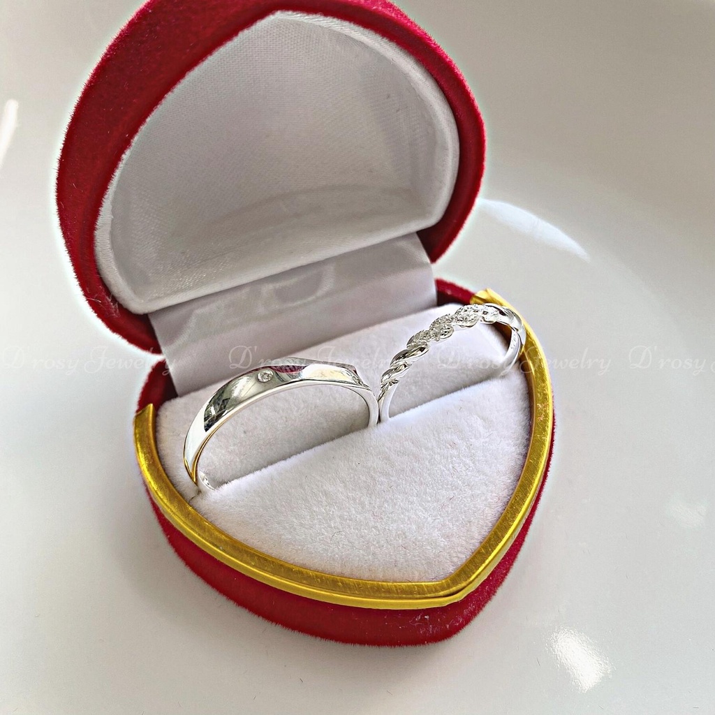 Nhẫn đôi bạc D'rosy  Jewelry mẫu đeo đôi mẫu freesize không cần đo cỡ tay bạc 925 cao cấp ND02