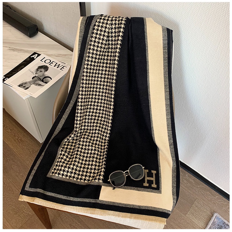 KH01 Khăn mùa đông chữ H cao cấp hàng loại 1 thời trang mẫu mới nhất 2023 190*65
